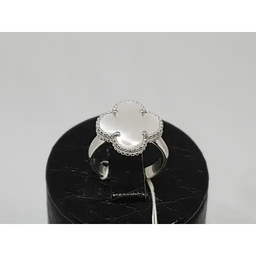 Серебряное кольцо Диама Клевер с перламутром. Артикул 12111481234 16 18 - фото 3
