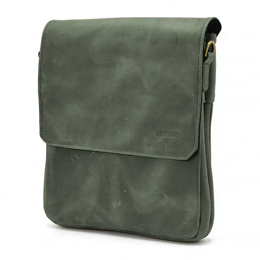 Кожаная мужская сумка через плечо TARWA 25х24х5 см sum0025357 - фото 5