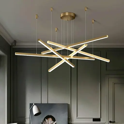 Люстра светодиодная потолочная PJ853 с пультом (Golden) 80х4см - фото 4