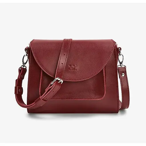 Жіноча шкіряна сумка Liv бордова - фото 1