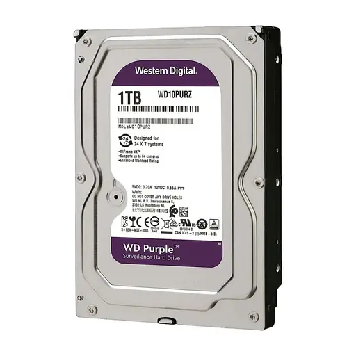 Жесткий диск 3.5" 1TB 64MB Western Digital Purple WD10PURZ (090-00197)