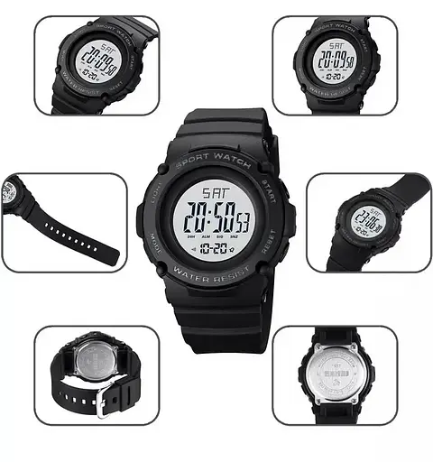 Спортивний наручний годинник Skmei 1957 (Чорний з білим циферблатом) - фото 7