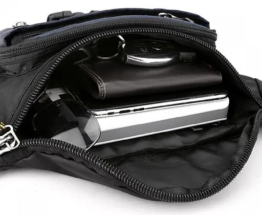 Чоловіча сумка поясна чорна Confident sum0028688 - фото 4