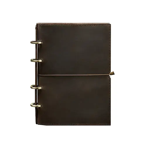 Шкіряний блокнот А5 на кільцях (софт-бук) 9.0 в м'якій коричневій обкладинці - фото 8