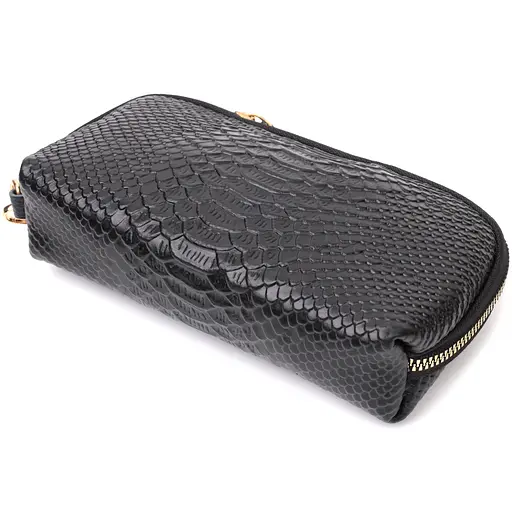 Фактурная женская барсетка Vintage из натуральной кожи с тиснением под змею 19.5х11х5 см sum0028986 - фото 5