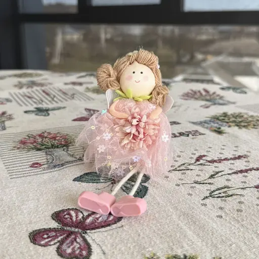 Великодня декоративна лялька рожева з квіткою MIS LT - фото 2