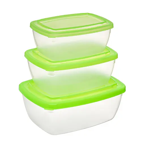 Набір пластикових контейнерів для зберігання харчових продуктів (0.6 л/1 л/1.5 л) 87934 - фото 1