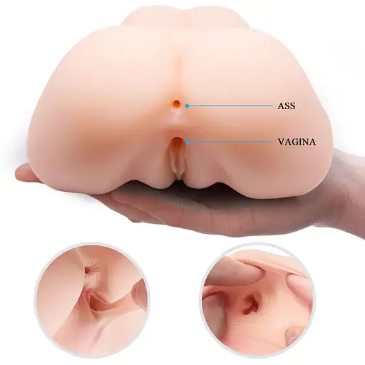 Мастурбатор з подвійною вібрацією і двома входами Crazy Bull-Veronica Dual Vagina and Anal, BM - 00900T72ZK, Телесный - фото 4