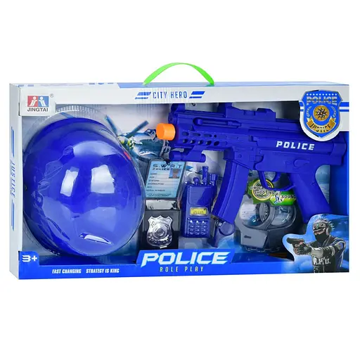 Дитячий набір поліцейського Bambi P11 автомат, каска, наручники, рація - фото 3