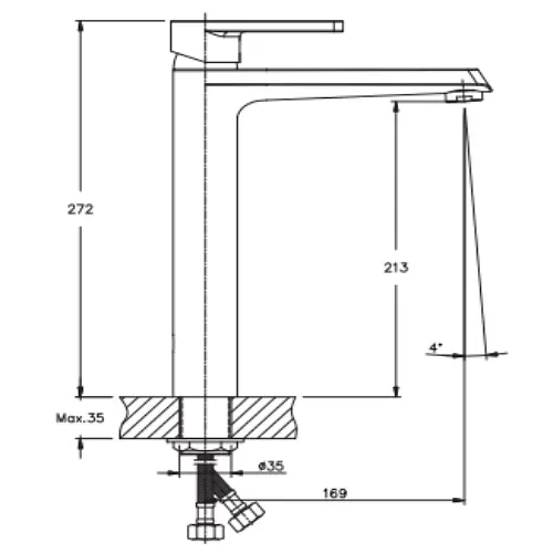 Змішувач для умивальника Haiba GUDINI 001 високий (HB0838) - фото 2