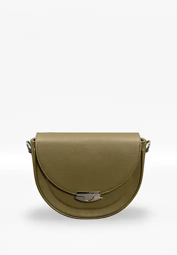 Женская кожаная сумка Kira оливковая - фото 3