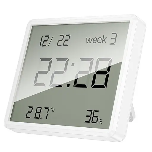 Электронный термогигрометр + часы Hoco HX41 5in1 Indoor White