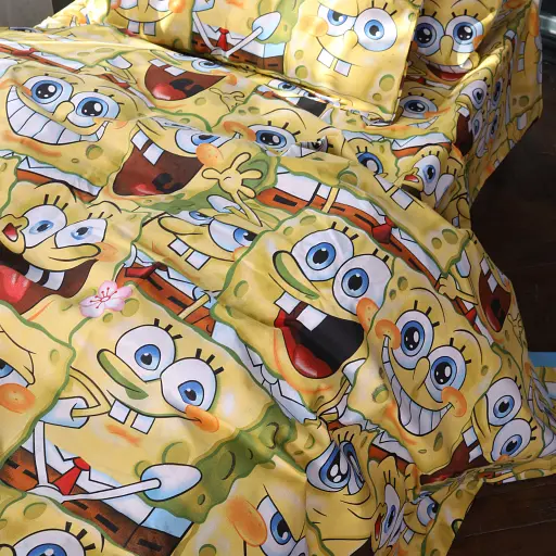 Підковдра MirSon Kids Time Funny Sponge Bob бязь 110х140 см (2200011447599)