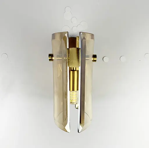 Бра в латунному каркасі та з янтарними пластинами Line F H 69A/1W AB+AM - фото 1