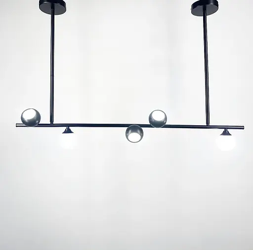 Видовжена підвісна люстра SIMPLE у чорному каркасі Line.F Довжина 100 см - фото 3