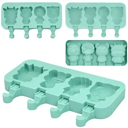 Форма для морозива Stenson Фігурки силіконова 19.5х14.5х2.5 см (MH-4418)