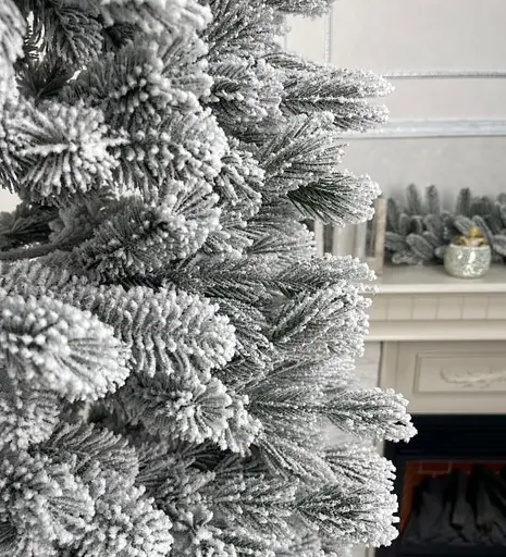 Штучна лита конусна ялинка Класик засніжена 1.6м - фото 3