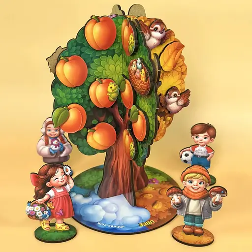 Детская настольная игра "Времена года абрикоса" Ubumblebees (ПСД295) PSD295 деревянная - фото 12