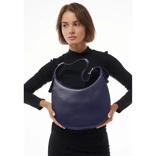 Жіноча шкіряна сумка Vivian синій краст - фото 1