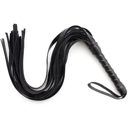 БДСМ-батіг (флогер) чорного кольору довжина 55 см - фото 1