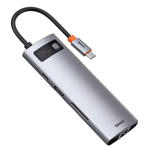 USB-хаб Baseus USB-C Metal Gleam Series 8in1 Grey (CAHUB-CV0G) - фото 8