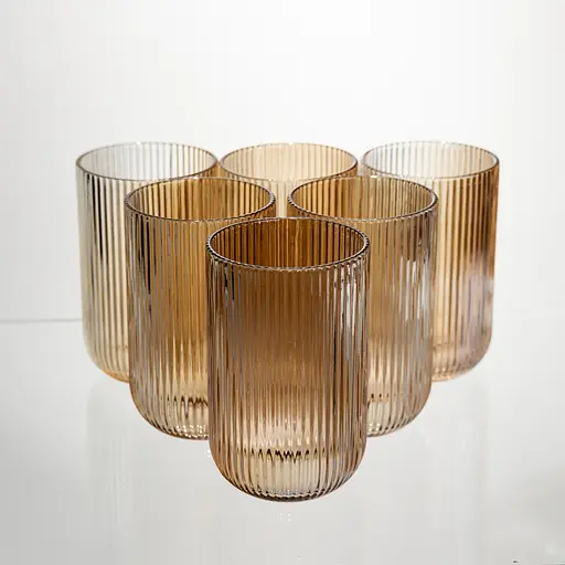 Набор стеклянных стаканов 6 штук 350 мл для лимонадов сока воды коктейлей стаканы стеклянные для напитков Yiwu HP-19-197 - фото 1