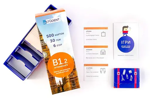 Настільна гра English Student Картки для вивчення англійської мови English Student Intermediate B1.2 (укр.) (39122600)