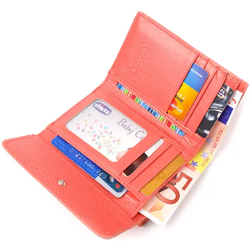 Женский кожаный кошелек Canpellini 12х8.7х1.5 см acs0025104 - фото 4