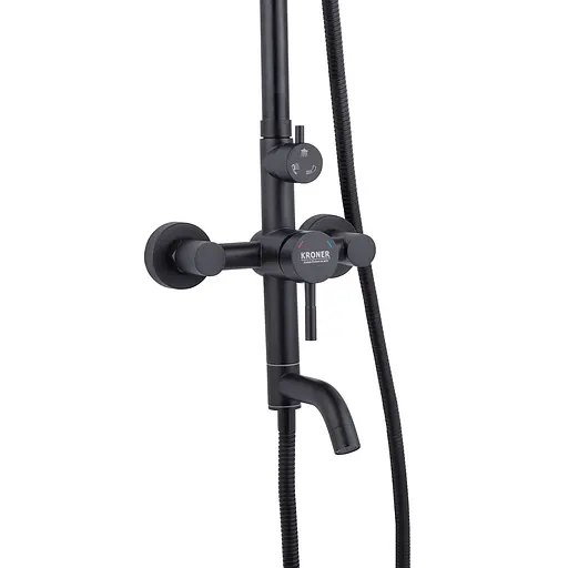 Душова система Kroner KRP Edelstahl Klassisch - SCH063 CV025650, Чорний матовий - фото 2