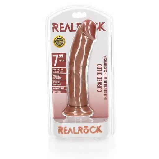 Фалоімітатор RealRock Realistic 7" 18 см (бежевий) - фото 6