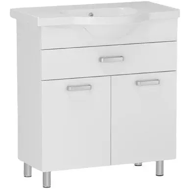 Тумба для підлоги RJ Iris-L з умивальником RJ Lotus RZJ201 65 см Білий RJFU047-0165WHSET(RJFU047-0165WH + RZJ201) Білий - фото 1