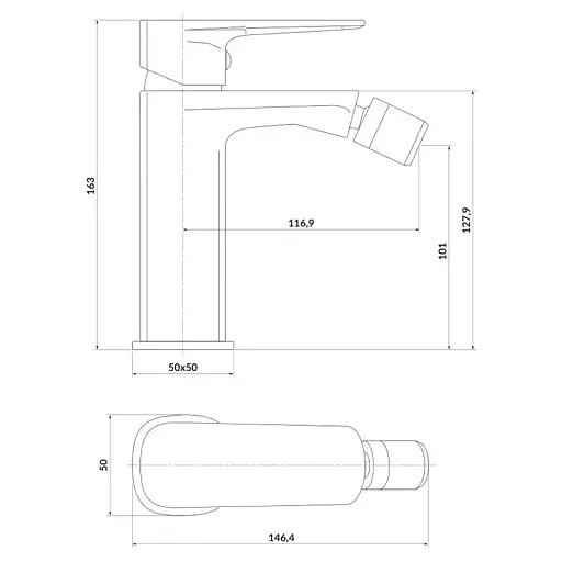 Змішувач для біде Cersanit Larga S951-379 одноважільний Чорний 30412 - фото 2