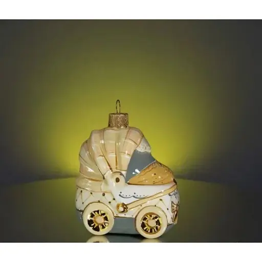 Ялинкова прикраса Різдвяні історії Візочок для малюка скло (4820001179811) - фото 2