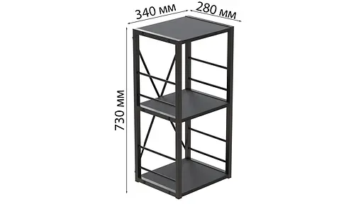 Етажерка 3/34 Серії Коннект 73x34x28 чорний ДСП Сосна Кембра 16мм FRD-104294 - фото 5