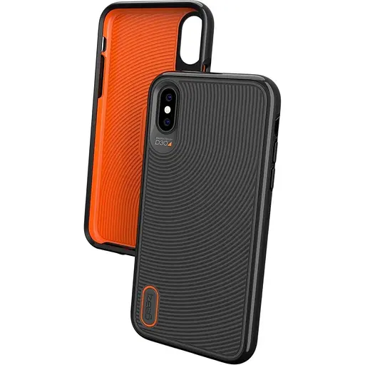 Оригинальный противоударный чехол Gear4 Battersea D3O для iPhone XS на айфон X Black Orange