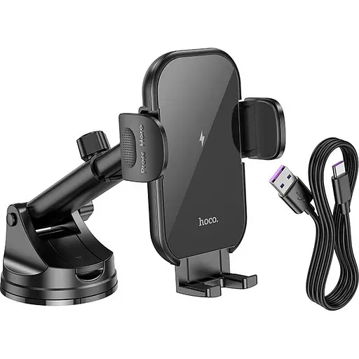 Автотримач із бездротовою зарядкою Hoco HW5 Journey Black (601450) [151337] - фото 7