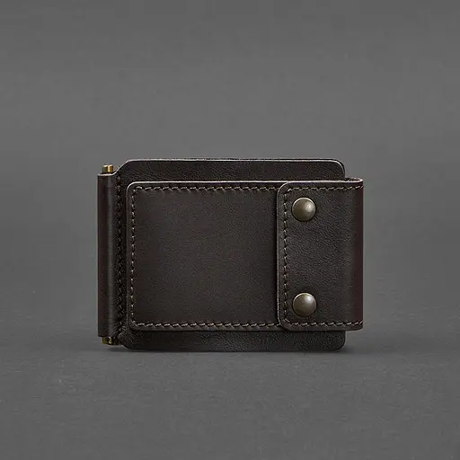 Мужской кожаный портмоне коричневый 10.0 зажим для денег - фото 8