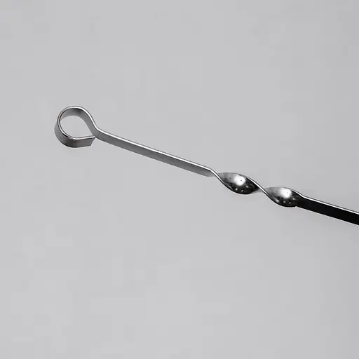 Набір шампурів із нержавіючої сталі Yiwu 6 штук 60х1.2 см для багаття мангала кемпінгу для барбекю шашлику грилювання BQ-18 - фото 3