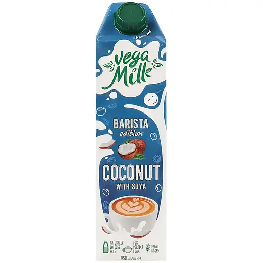 Упаковка кокосового напитка Vega Milk Barista с соей 11.4 л (950 мл х 12 шт.) - фото 2