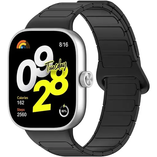 Ремешок DK для Xiaomi Mi Band 8 Pro Silicone Shaped Magnetic Band (018838) (black) - фото 2