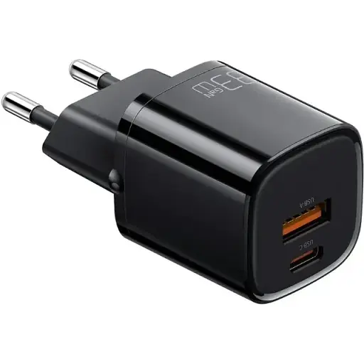 Мережевий зарядний пристрій McDodo Nano Series 33W PD + QC Dual Port Charger ( EU plug ) CH-0151 Чорний - фото 1