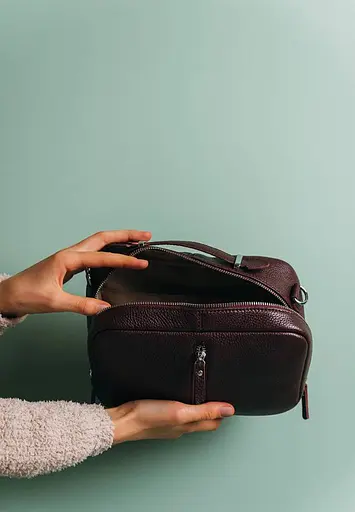 Жіноча шкіряна сумка Avenue бордова флотар - фото 4