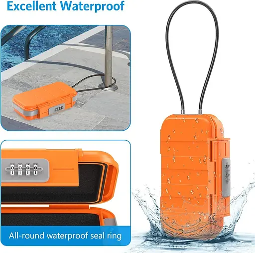 Портативний сейф AMIR, LockBox з кодом, водонепроникний протипригінний мінібезпечний для подорожей - фото 7