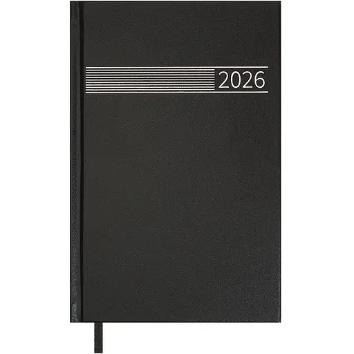 Ежедневник датированный Buromax Time 2026 A5 бумвинил черный (BM.21168-01)