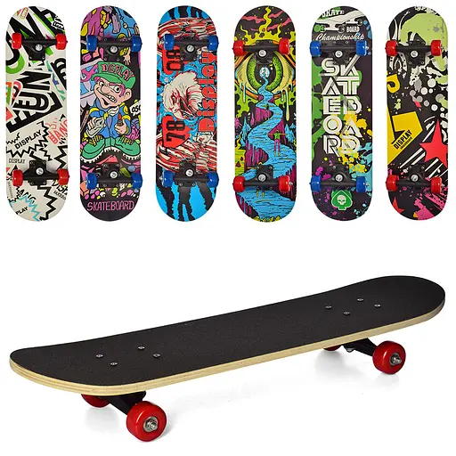 Скейт, 70x20 см, подвеска, PVC колеса, 7 слоев, MS0354-3 (в ассортименте) - фото 2