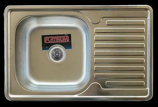 Кухонна мийка з нержавіючої сталі Platinum декор 7850 (0,8/180 мм), R, Decor - фото 2