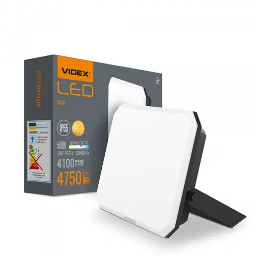 LED прожектор VIDEX F3 50W 5000K 220V Black (VLE-F3-0505) - фото 1