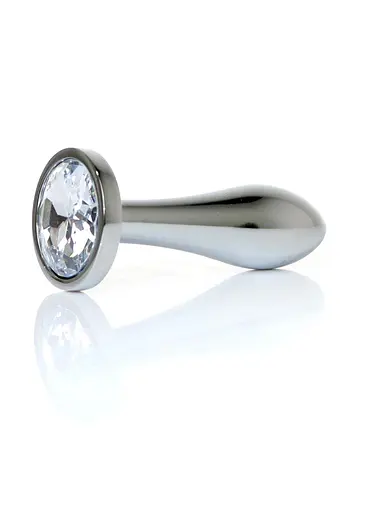 Анальна пробка Jewellery Silver Plug Clear S 7.7 см (прозорий) - фото 3