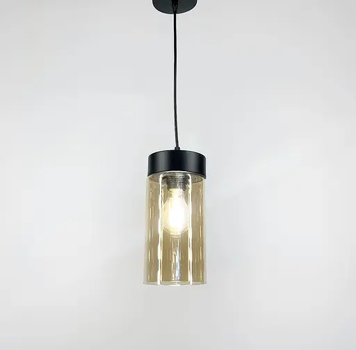 Подвесной светильник Scandinavia с прозрачным плафоном Ø12х20 см | Line F | Арт. 11295/1 BK+TR - фото 5