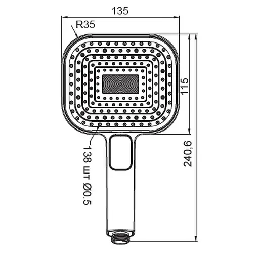 Ручний душ Koer 3 режими KP-0404-01 KR4999, Хром - фото 2